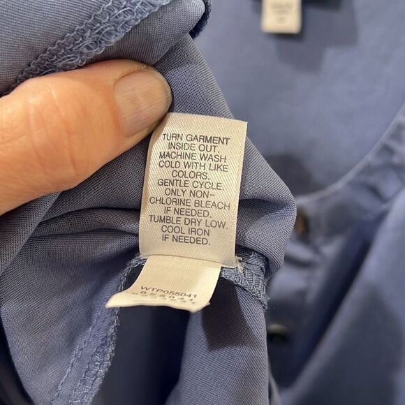 J.Jill Pure Jill is 100% Tencel Collarless Button Down Blue Periwinkle Size XS - Picture 7 of 16